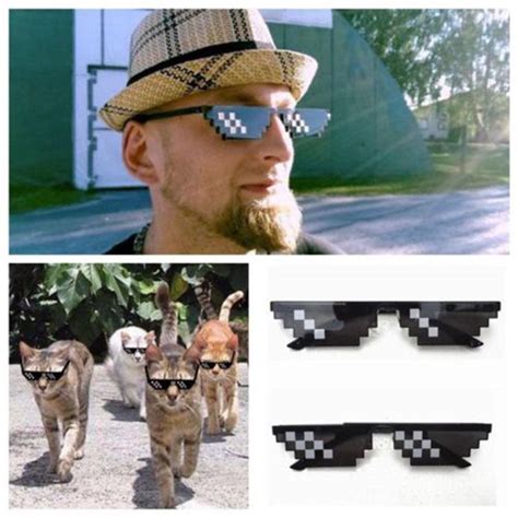 Buy Deal With It Thug Life Glasses Meme Mlg Shades 8 Unisex Pixelated