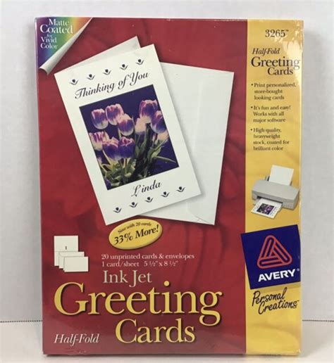 Avery Greeting Card 550 X 850 Matte 20 Box White 3265