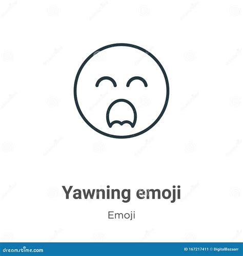 Yawning Emoji Outline Vector Icon Thin Line Black Yawning Emoji Icon