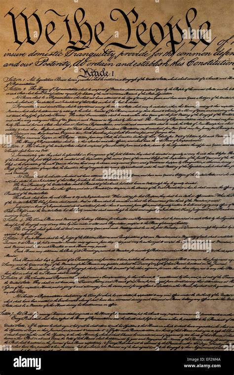 Constitution Of The United States Of America Stock Photo Alamy