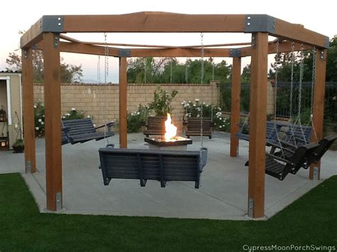 This fire pit swing set combination is for you! Porch Swings Fire Pit Circle - Porch Swings - Patio Swings ...