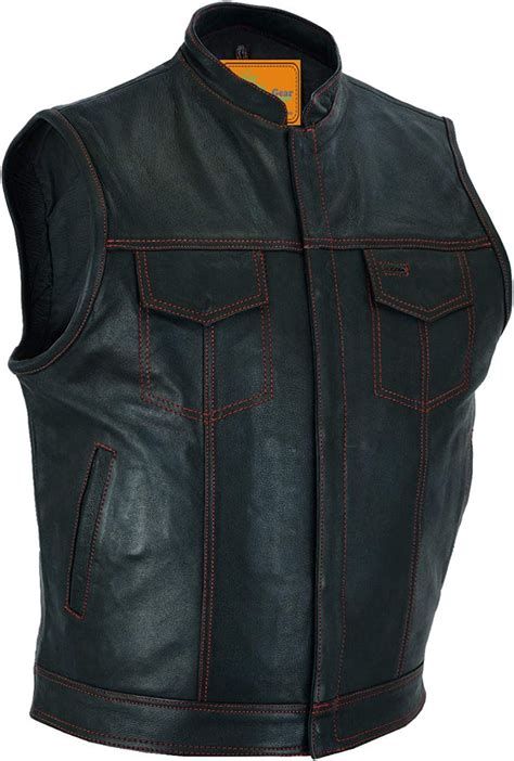 Amazon Com Mens Club Style Vest In Premium Naked Cowhide Leather My