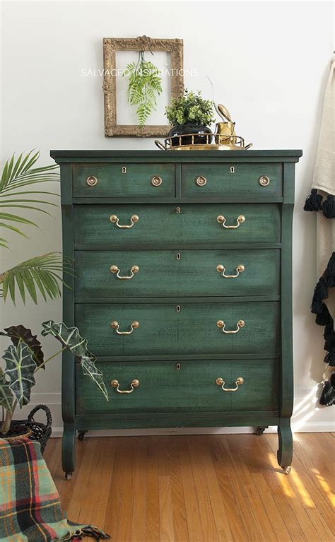 Layering Chalk Paint Empire Dresser Makeover Green Painted