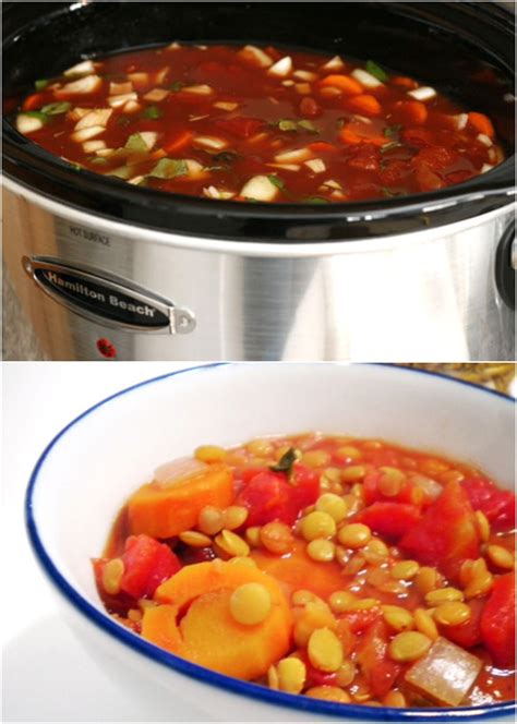 Slow Cooker Tomato Lentil Soup Recipe Vegetarian