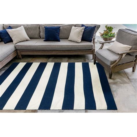 Check spelling or type a new query. Ranier Striped Handmade Flatweave Navy Blue / White Indoor ...