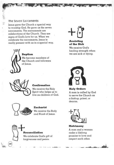 7 Sacraments Catholic Church Worksheet