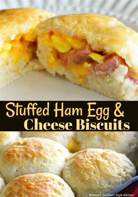 Stuffed Ham Egg And Cheese Biscuits