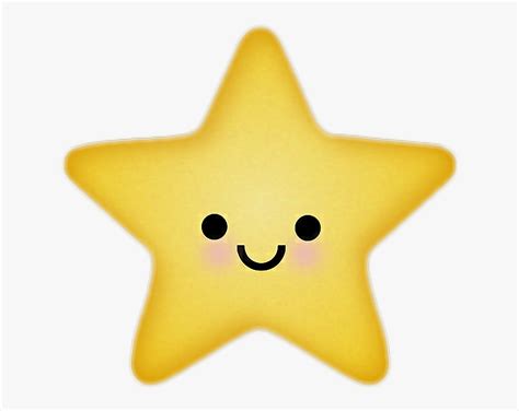 Little Cute Star Yellow Sticker Smiley Hd Png Download Kindpng