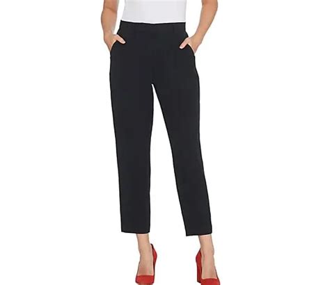 Brooke Shields Timeless Regular Woven Ankle Pants Black Reg 10 A342011