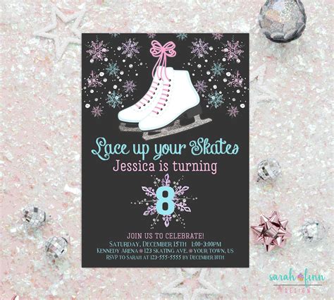 Ice Skating Party Invitations Free Printable Gather Guests With Amazing Ice Skating Birthday