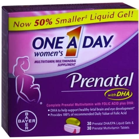 One A Day Womens Prenatal Tablets And Liquid Gels 60 Each Pack Of 3