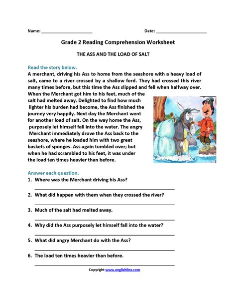 Great reading comprehension worksheets for teachers. English Worksheets For Grade 2 Comprehension | Reading ...