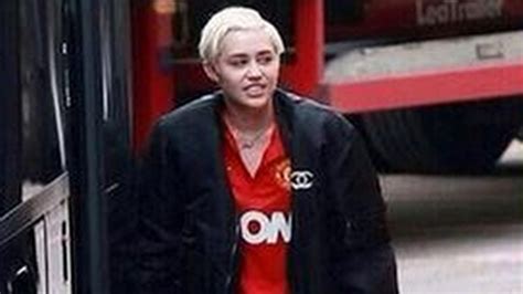 Miley Cyrus Spotted In Manchester United Jersey