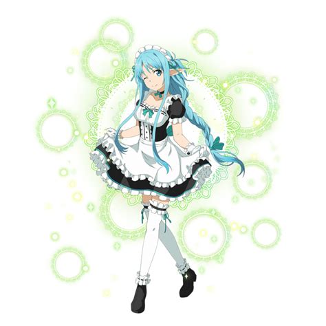 Asuna Sao Alo Sword Art Online 1girl Apron Black Dress Blue Eyes Blue Hair Bow