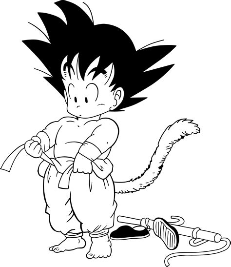Llavero one piece blanco y negro. Dragon Ball - kid Goku 31 - lineart by superjmanplay2 on DeviantArt