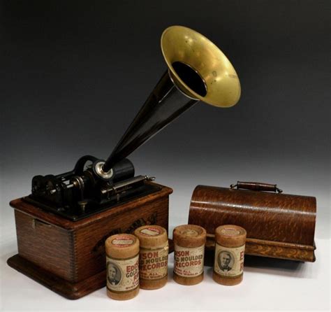 Edison Standard Wax Cylinder Player Phonograph Phonograph Desk Lamp