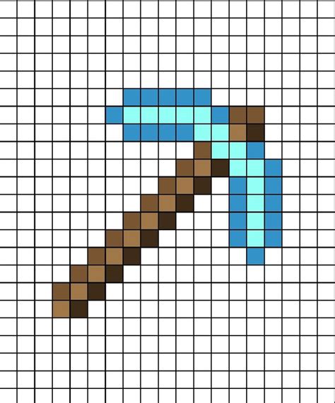 Diamond Pickaxe Pixel Art Minecraft Pixel Art Pixel Art Pattern