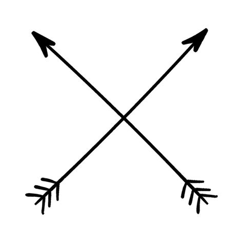 Crossed Arrows Symbol Sketch Coloring Page
