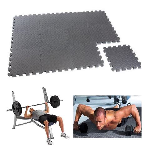 Exercise Gym Rubber Mats 12 Pcs Puzzle Floor Mat Home Workout Fitness