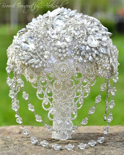 Luxury Wedding Bouquet Crystal Bouquet Bridal Bouquet Geatsby Etsy