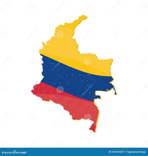 Colombia Flag In Map Stock Vector Illustration Of Nation 218754267
