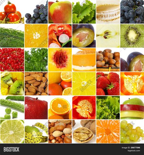 Fruits Vegetable Collage Healthy Nutrition Concept Stock Photo And Stock