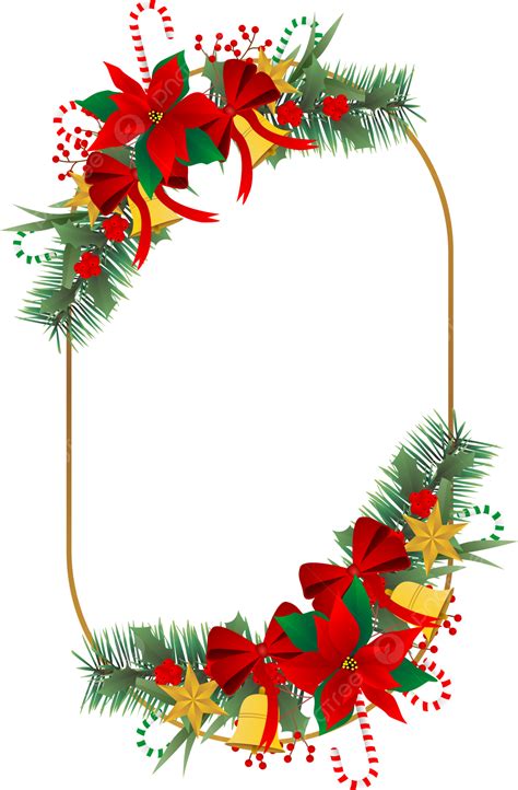 Christmas Border Decor With Bells Png Clipart Image Christmas Frames