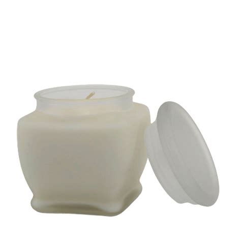 Square Frosted 10 Oz Candle With Lid Elegant Candles Candle Burn Time Candle Containers