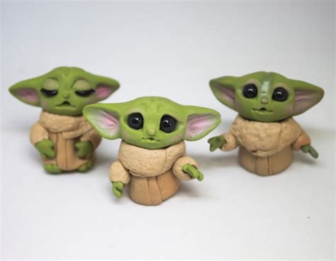 Baby Yoda The Child Made To Order Polymer Clay Sculpture Etsy
