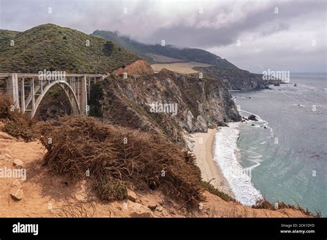 The California Coastline And The Bixby Creek Bridgehwy 1 Stock Photo