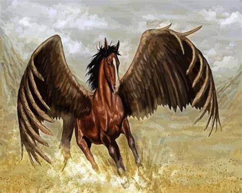 Brown Pegasus Paint By Numbers Paintingbynumberskitcom
