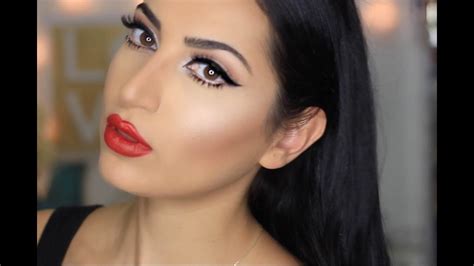 Classic Winged Liner And Red Lips Youtube