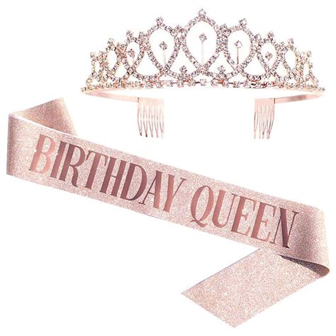 Birthday Girl Sash Tiara Crown Set Happy Birthday Party Decoration