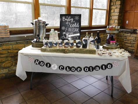 Hot Chocolate Bar At Baby Shower Woodland Theme Lots Of Yummy Toppings