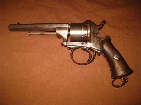 Antiga Pistola Belga Revolver Lefaucheux Liege 1870 Calibre Obsoleto