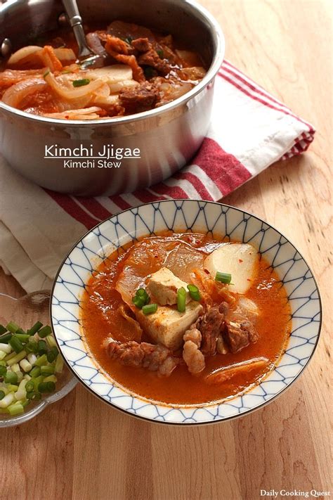 Add scallions, garlic, and ginger. Kimchi Jjigae (Kimchi Stew) | Recipe | Pork soup recipes ...