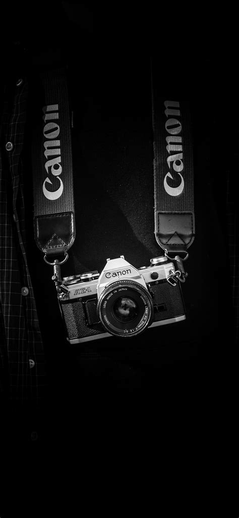 Id 246390 Black And White Shot Of Canon Camera Wit Iphone Wallpapers