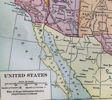 United States Map 1906 Vintage Edwardian Antique Hand Colored Etsy