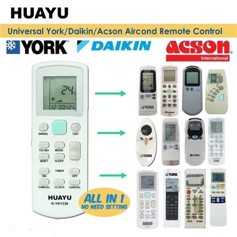 Universal Air Cond Remote Control For Ac Daikin York Acson