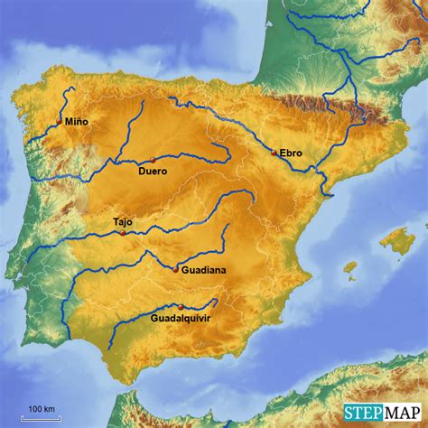 Stepmap Ríos De España Landkarte Für Spain