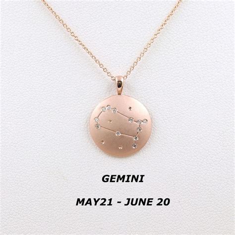 Gemini Zodiac Sign Necklace Sign Necklace For Women 14k Etsy