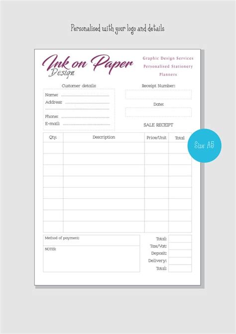 Notepad Order Forms Retro Stationery Personalized Notepad Stationery