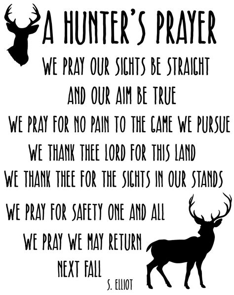 A Hunters Prayer White 8x10 Digital Print Etsy