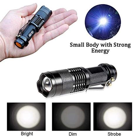 10 Pack Small Edc Led Flashlight 7w 350 Lumen Tactical Zoomable Pocket