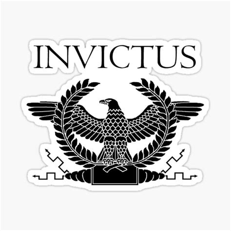 Roman Invictus Eagle Black Sticker By Atlanteanarts Redbubble