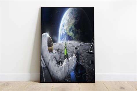 Funny Astronaut With Beer Poster Swag Shirts