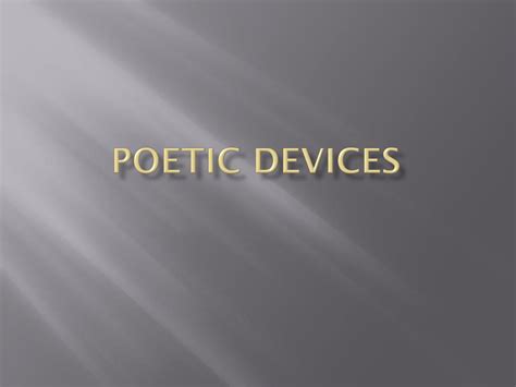 Ppt Poetic Devices Powerpoint Presentation Free Download Id2641743