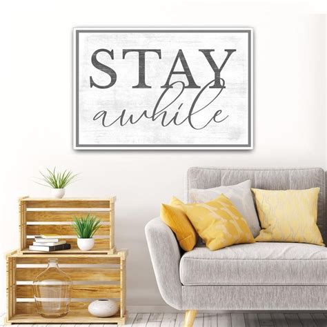 Large Stay Awhile Sign Stay A While In 2020 Room Wall Decor Home
