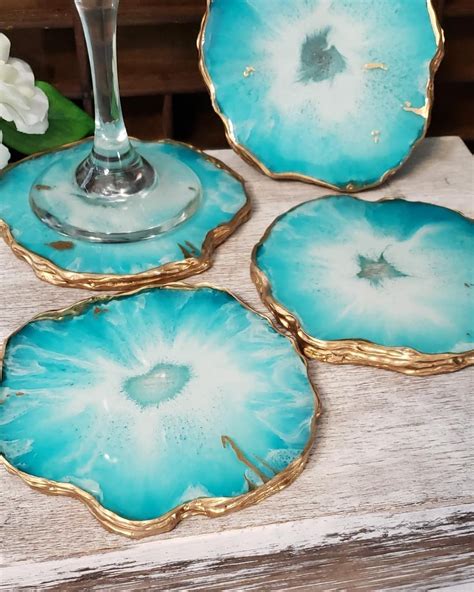 I M Loving How These Geode Resin Coasters Turned Out I Used Silicone To Make The Free Form