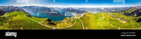 Fantastic View To Lake Lucerne With Rigi And Pilatus Mountains Brunnen